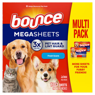 Bounce Pet Hair & Lint Guard Fresh Scent Mega Dryer Sheets Mega Pack