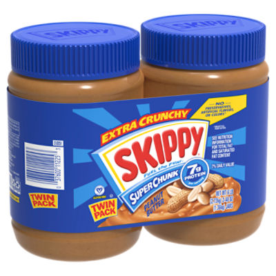 Skippy Extra Crunchy Super Chunk Peanut Butter Twin Pack, 48 oz, 2