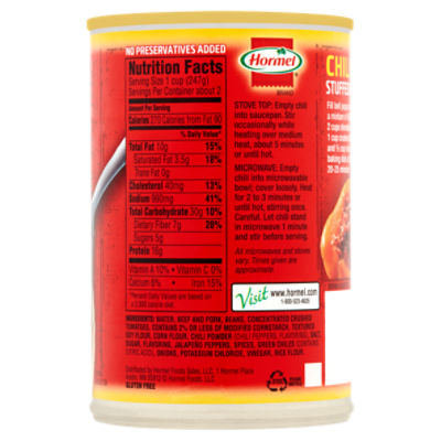 Hormel Chili Nutrition Label Blog Dandk