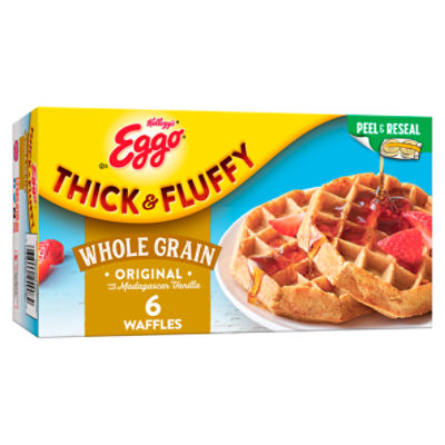 Eggo Thick and Fluffy Original Frozen Waffles, Resealable, 6Ct Box