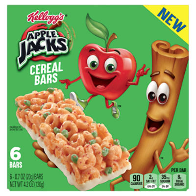 Kellogg's Apple Jacks Cereal Bars, 0.7 oz, 6 count