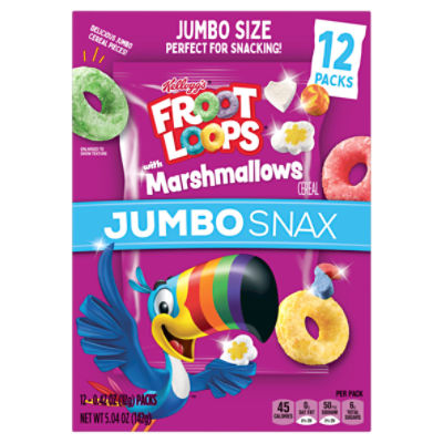 Kellogg's Jumbo Snax Froot Loops with Marshmallows Cereals Jumbo Size