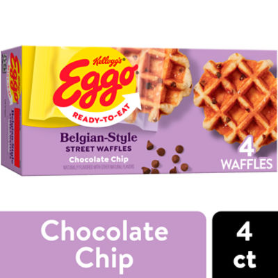 Eggo Chocolate Chip Frozen BelgianStyle Street Waffles, Frozen