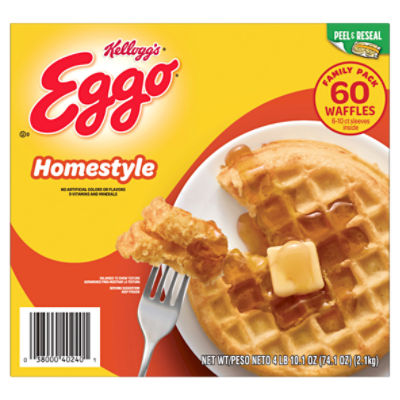 Eggo Homestyle Frozen Waffles, 74.1 oz, 60 Count
