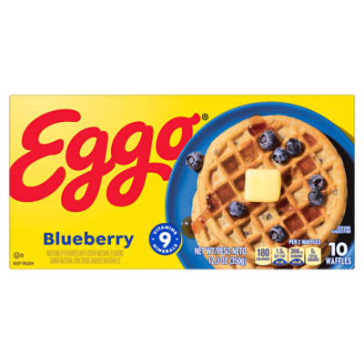 Eggo Frozen Waffles, Frozen Breakfast, Blueberry, 12.3oz Box