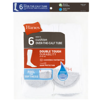 Hanes Men's Cushion OvertheCalf Tube Socks, Size 614, 6 pairs ShopRite