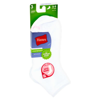Hanes ComfortSoft Lightweight Ankle Socks, 59, 3 pairs