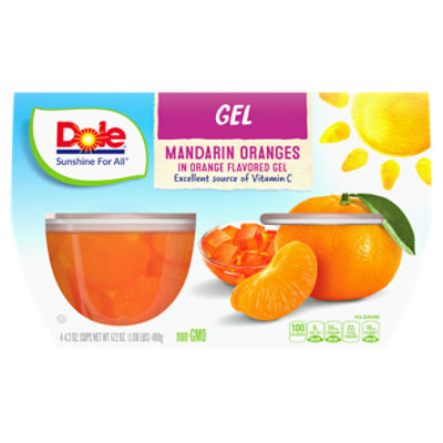 Dole Gel Mandarin Oranges in Orange Flavored Gel, 4.3 oz, 4 count ShopRite