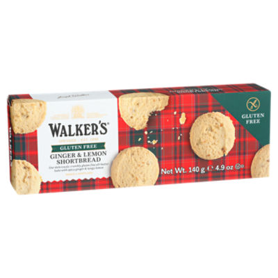 Walkers Gluten Free Pure Butter Ginger & Lemon Shortbread, 4.9 oz
