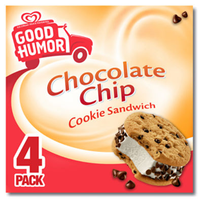 Good Humor Chocolate Chip Cookie Sandwich, 4 fl oz, 4 count ShopRite