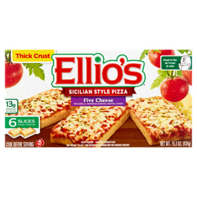 Ellio's Thick Crust Five Cheese Frozen Pizza, 6 Slice, 2 Pack, 15.3 oz