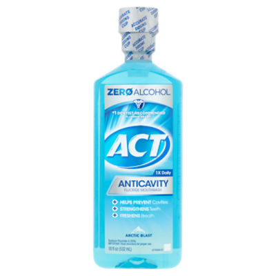 ACT Zero Alcohol Arctic Blast Anticavity, Fluoride Mouthwash