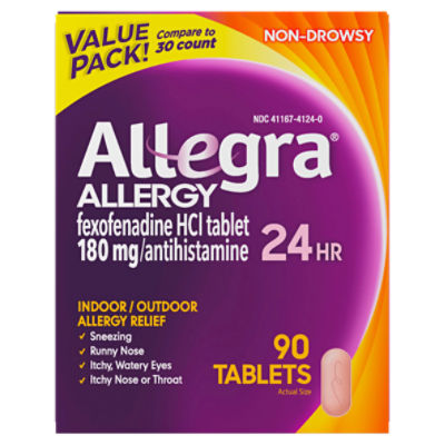Allegra 24Hr NonDrowsy Indoor / Outdoor Allergy Relief Tablets Value