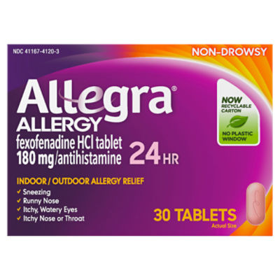 Allegra 24Hr NonDrowsy Allergy Tablets, 30 count