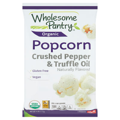 Wholesome Pantry Organic Crushed Pepper & Truffle Oil Popcorn, 4 oz