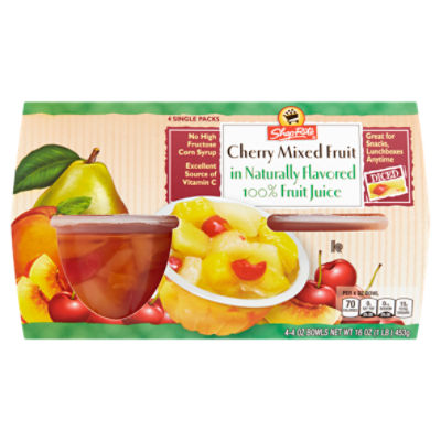 ShopRite Diced in Naturally Flavored 100 Fruit Juice, Cherry Mixed Fruit