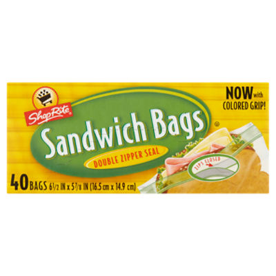 ShopRite Double Zipper Seal Sandwich Bags, 40 count