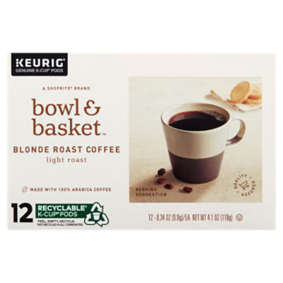 Bowl & Basket Light Blonde Roast Coffee KCup Pods, 0.34 oz, 12 count