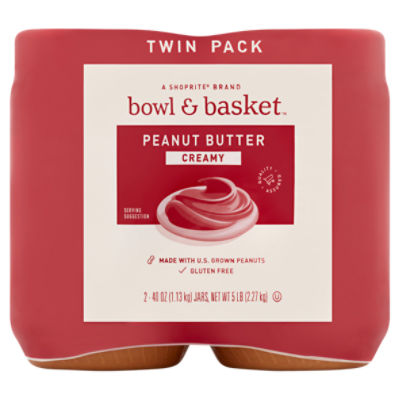 Bowl & Basket Creamy Peanut Butter Twin Pack, 40 oz, 2 count