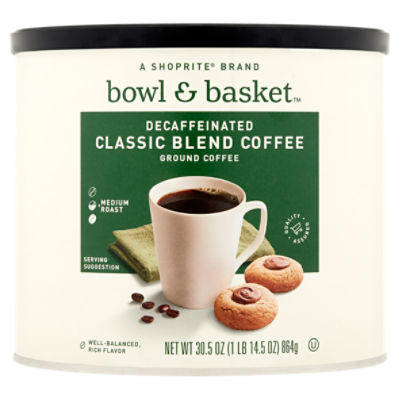 Bowl & Basket Decaffeinated Classic Blend Ground Coffee, 30.5 oz