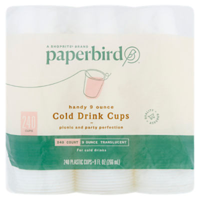 Paperbird Handy 9 Ounce Translucent Cold Drink, Cups