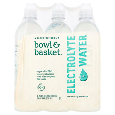 Bowl & Basket Electrolyte Water, 24.0 fl oz, 6 count The Fresh Grocer