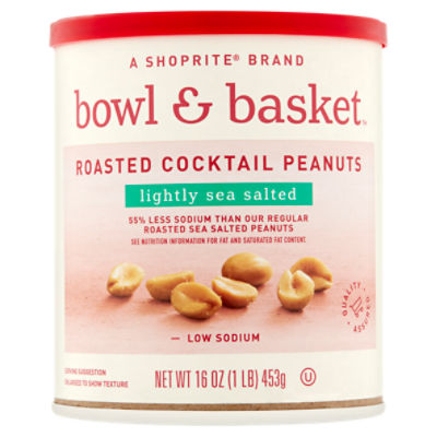 Bowl & Basket Low Sodium Lightly Sea Salted Roasted Cocktail Peanuts