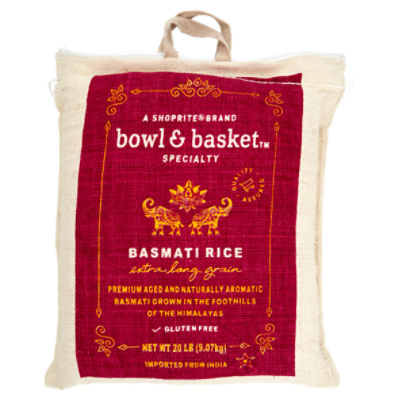 Bowl & Basket Specialty Extra Long Grain Basmati Rice, 20 lb The