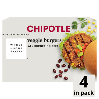 Wholesome Pantry Chipotle Veggie Burgers, 4 count, 10 oz ShopRite