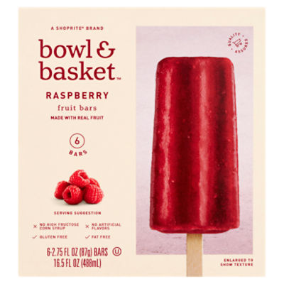 Bowl & Basket Raspberry Fruit Bars, 2.75 fl oz, 6 count ShopRite