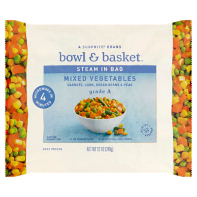 Bowl & Basket Steam in Bag Carrots, Corn, Green Beans & Peas Mixed