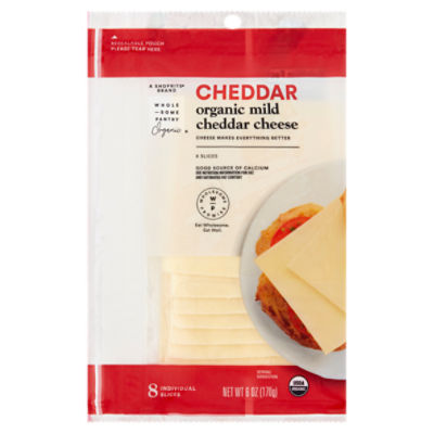 Wholesome Pantry Organic Mild Cheddar Cheese, 8 count, 6 oz Fairway