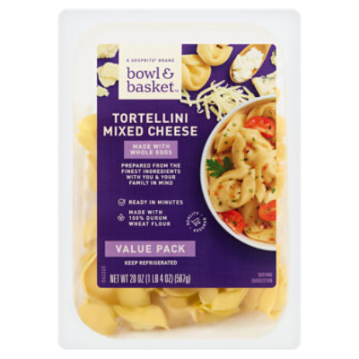 Bowl & Basket Mixed Cheese Tortellini Pasta Value Pack, 20 oz