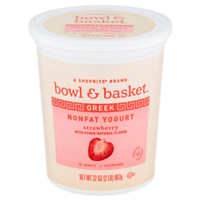 Bowl & Basket Strawberry, Greek Nonfat Yogurt