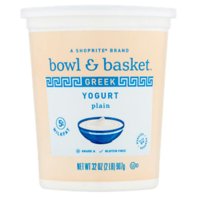 Bowl & Basket Plain Greek Yogurt, 32 oz ShopRite