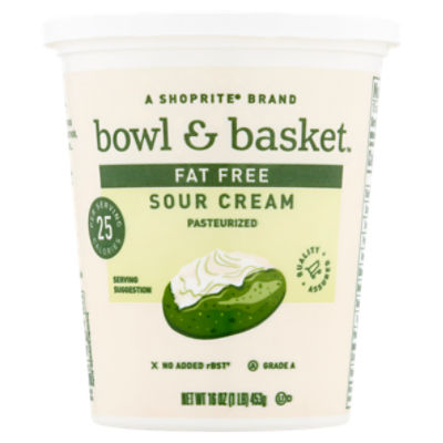 Bowl & Basket Fat Free Sour Cream, 16 oz ShopRite