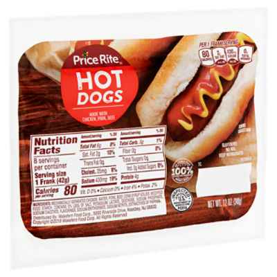 Price Rite Hot Dogs, 8 count, 12 oz Price Rite