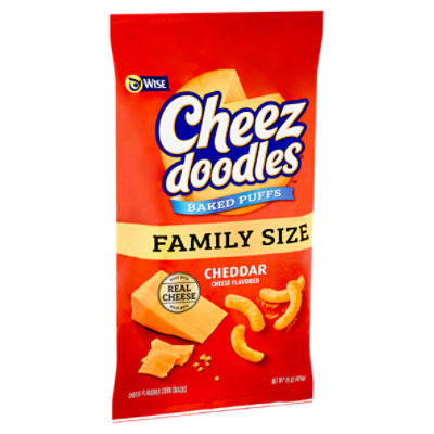 Wise Cheez Doodles Baked Puffs Cheddar Cheese Flavored Corn Snacks