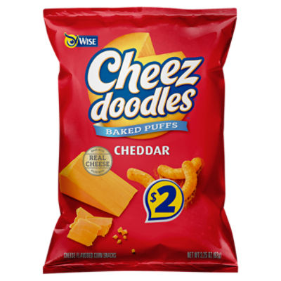 Wise Cheez Doodles Baked Puffs Cheddar Cheese Flavored Corn Snacks, 3.