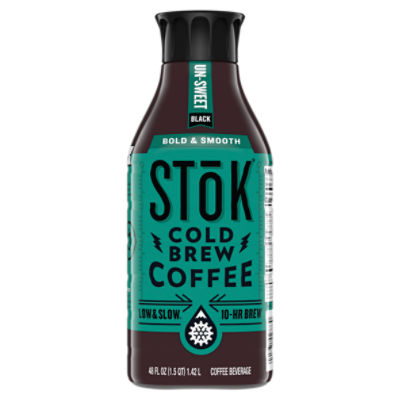 STōK UnSweet Black Cold Brew Coffee Beverage, 48 fl oz ShopRite