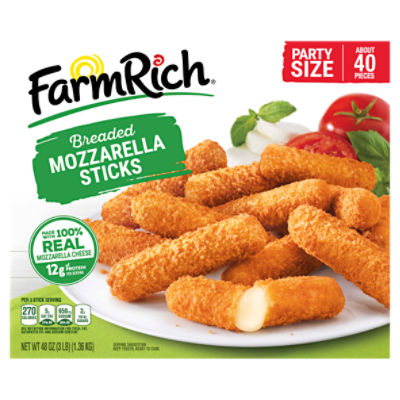 Farm Rich Breaded Mozzarella Sticks Party Size, 48 oz The Fresh Grocer