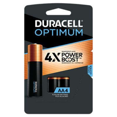 Duracell Optimum 1.5V AA Alkaline Batteries, 4 count
