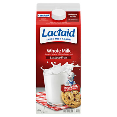 Lactaid Lactose Free Whole Milk, half gallon ShopRite