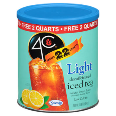 4C Natural Lemon Flavor Light Decaffeinated, Iced Tea Mix