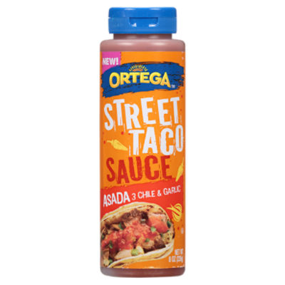 Ortega Asada 3 Chile & Garlic Street Taco Sauce, 8 oz