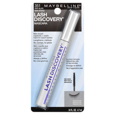 Maybelline New York Lash Discovery 351 Very Black Washable Mascara, .16
