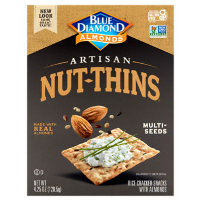Blue Diamond Almonds Artisan NutThins MultiSeeds Rice Cracker Snacks