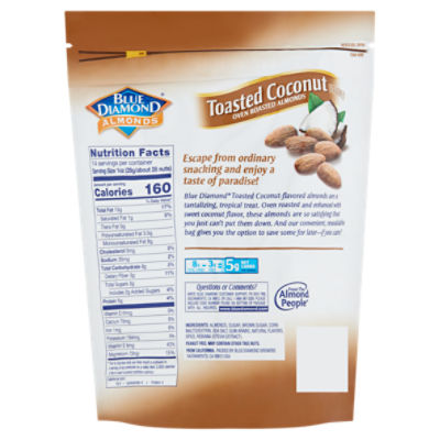 Blue Diamond Almonds Nutrition Label