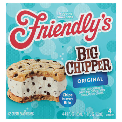 Friendly's Big Chipper Original Ice Cream Sandwiches 4 4.5 fl oz