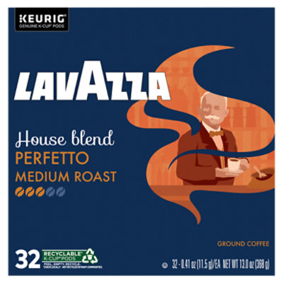 Lavazza Perfetto Dark Roast Ground Coffee KCup Pods, 0.41 oz, 32 count